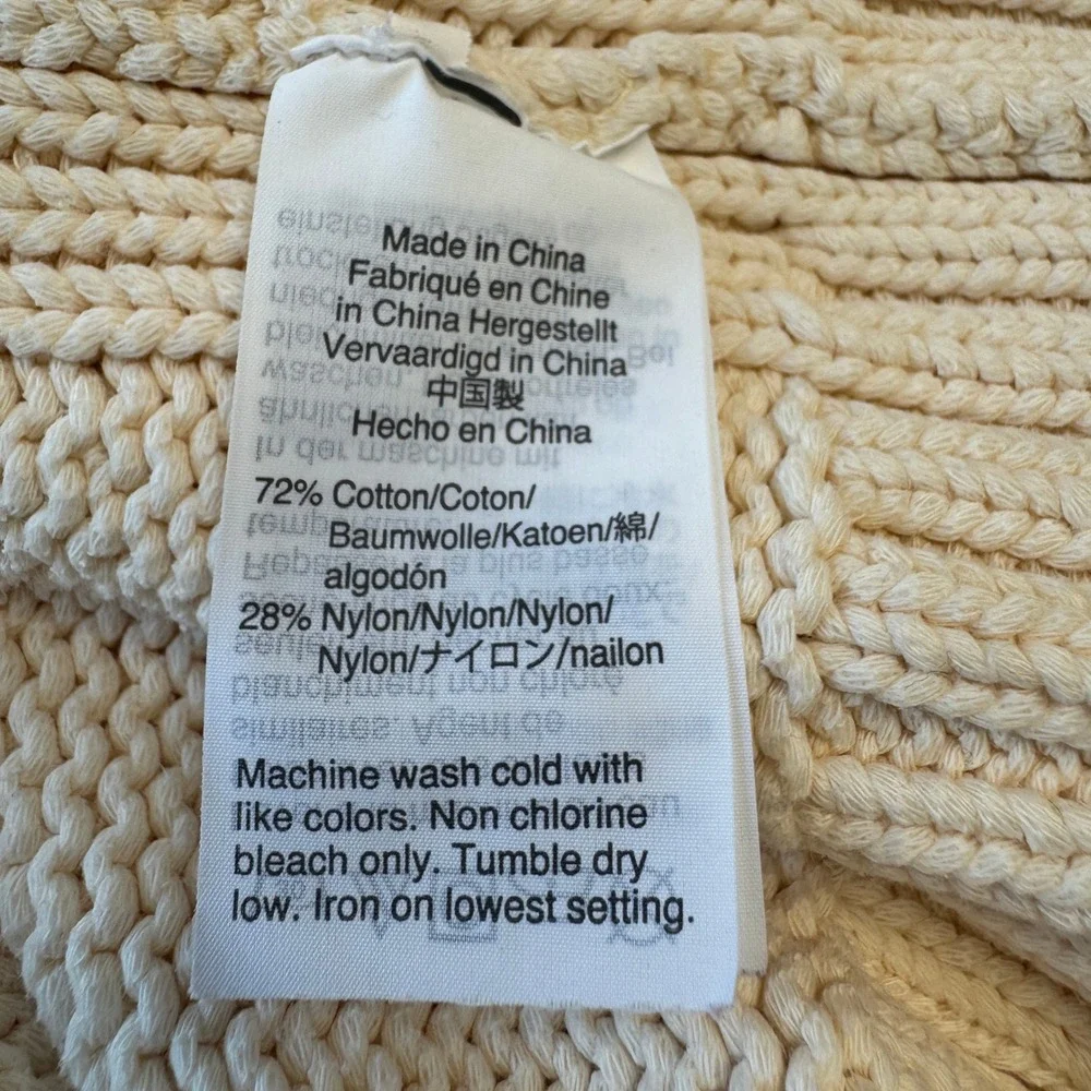J. CREW ALWAYS Oarsman Roll Neck Womens Cotton Sweater S Cream Bleach Spots